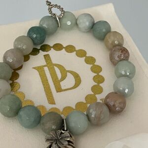Powerbeads by Jen Green Beaded Bracelet with Silver Charm clover